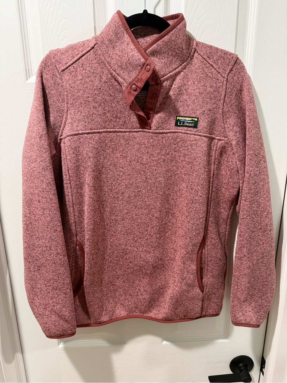 L.L. Bean Women’s Rose Heather Snap-Placket Fleece Pullover